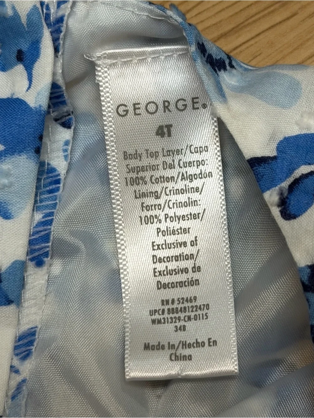 George Girls 4T Blue White Floral Dress Lace Bolero Overlay Spring Party